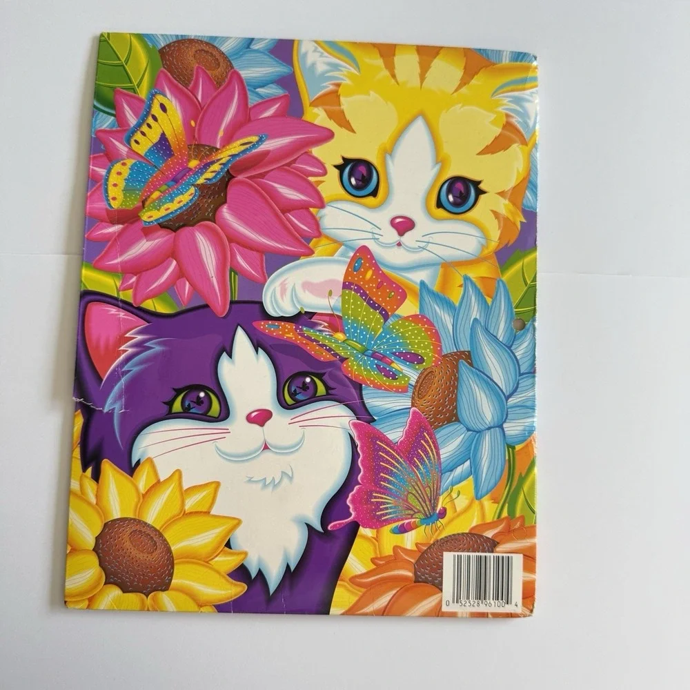Lisa Frank Cats, Flowers & Butterflies 2 Pocket Folder Vintage 1990s‎
